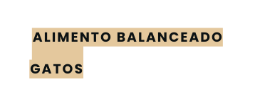 ALIMENTO BALANCEADO GATOS